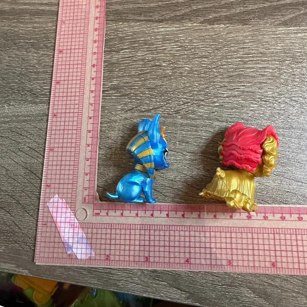 Mattel Monster High Pet Figures Jinafire Dragon and Cleo de Nile Dog Blue Gold